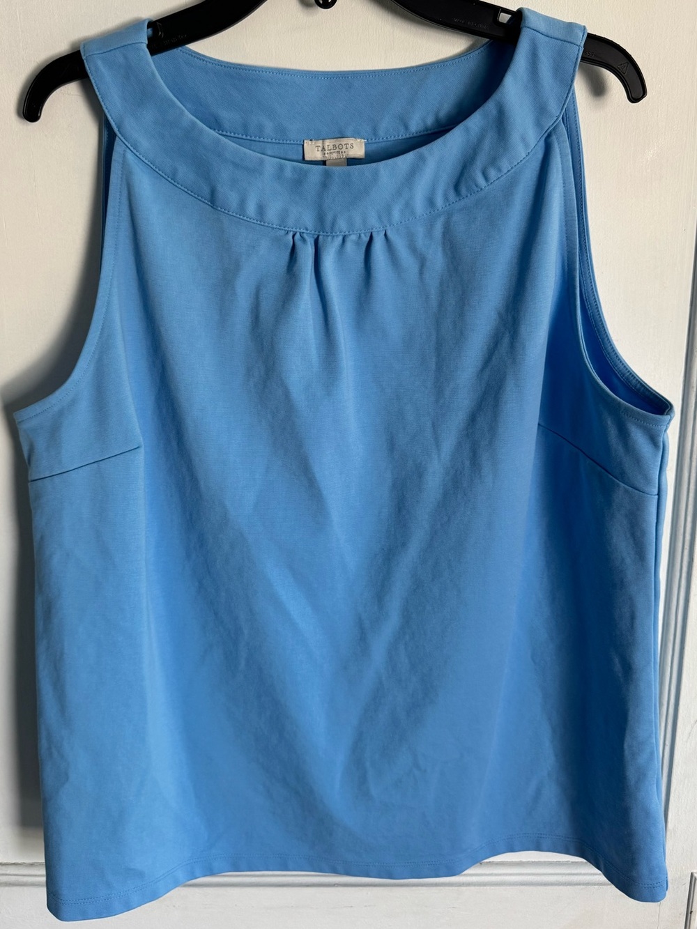 Sz Large Petite Talbots Blue Cotton Blend Top